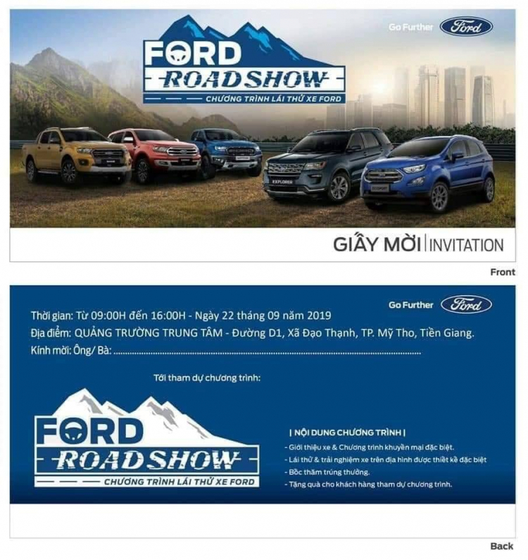 FORD ROAD SHOW- Chương Trình Lái Thử Xe Ford Tại Tiền Giang