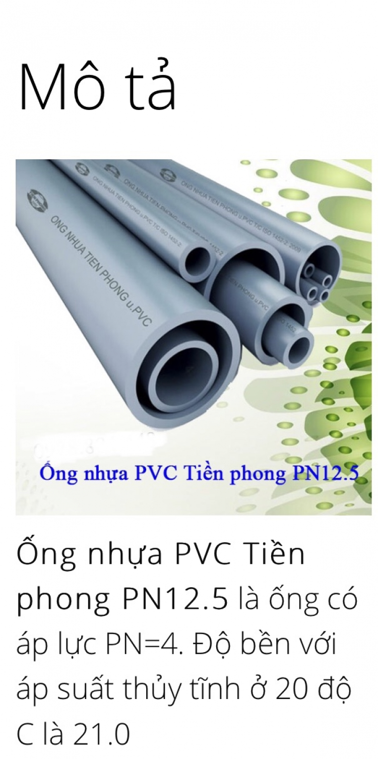 Hỏi về M&E về Ống Dẫn Nước Cấp