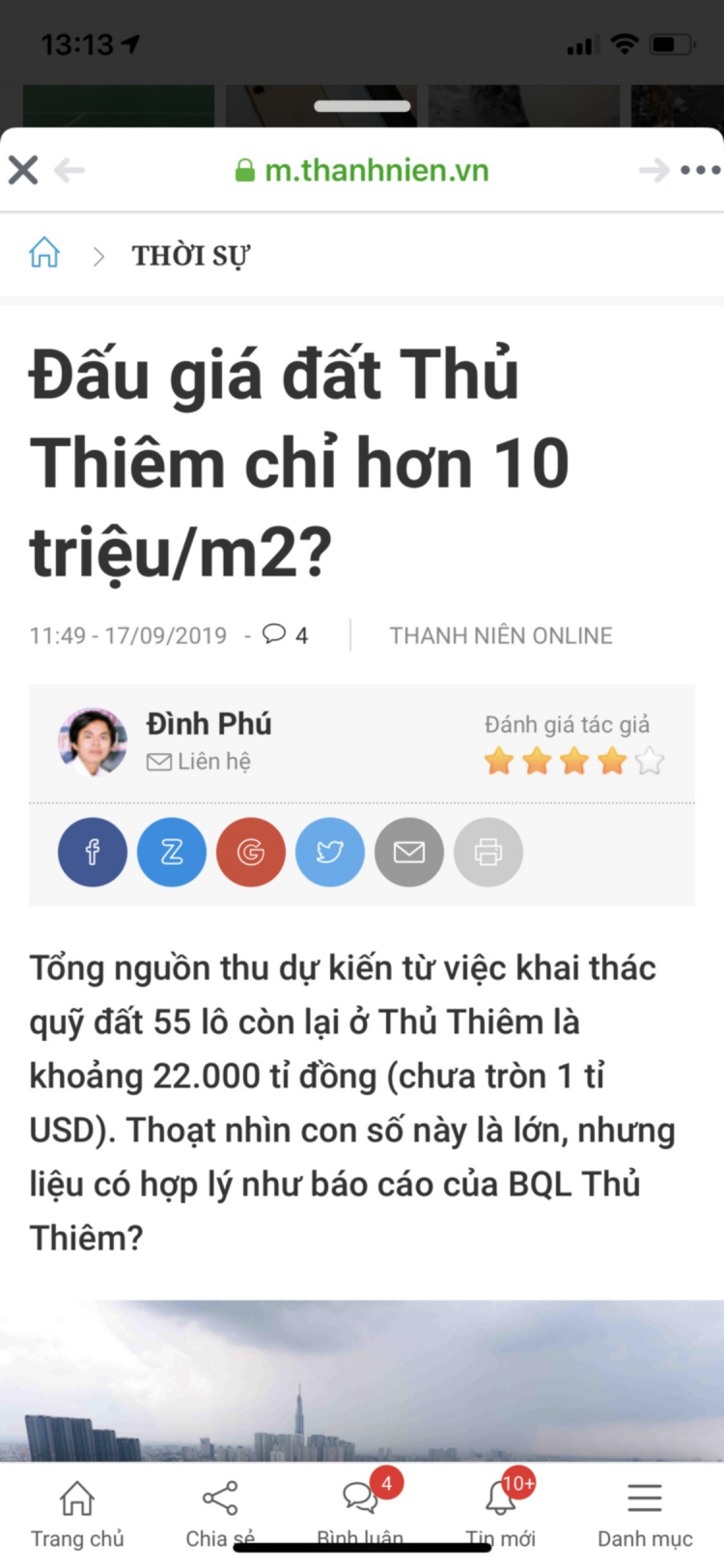 Chung cư 5k/m2 bên Thủ Thiêm