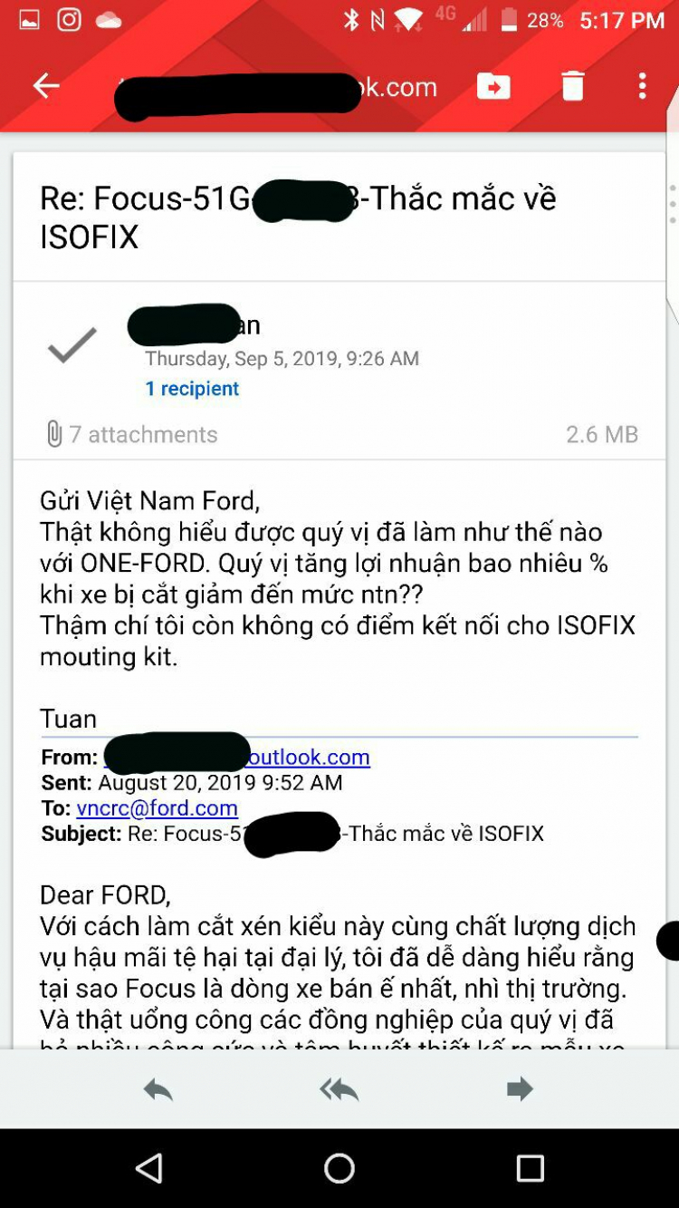 Ford Focus chết máy - Đại lý đẩy trách nhiệm về phía khách hàng Ford Focus chết máy - Đại lý đẩy trách nhiệm về phía khách hàng