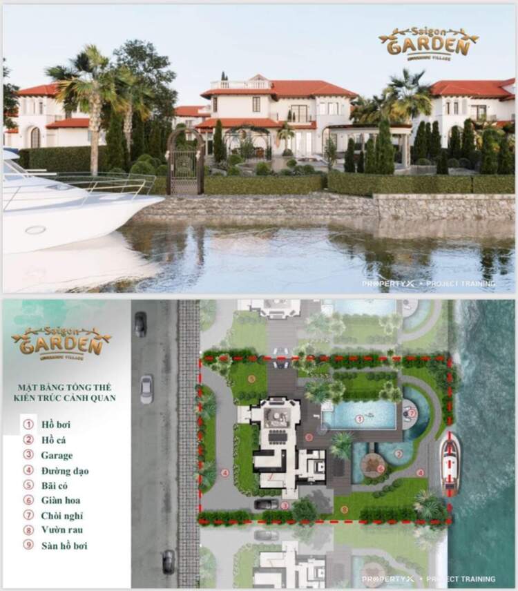 Dự án Saigon GARDEN RIVERSIDE VILLAGE:  Biệt Thự Vườn 1000m2 Mặt Tiền Sông Q9