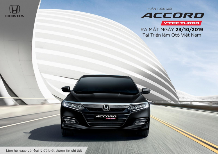 Honda Accord thế hệ thứ 10 ra mắt thị trường Việt Nam từ tháng 10/2019, nhận đặt xe từ 23/09/2019