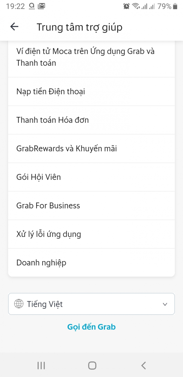 Gấp, em hỏi liên hệ với Grab bike