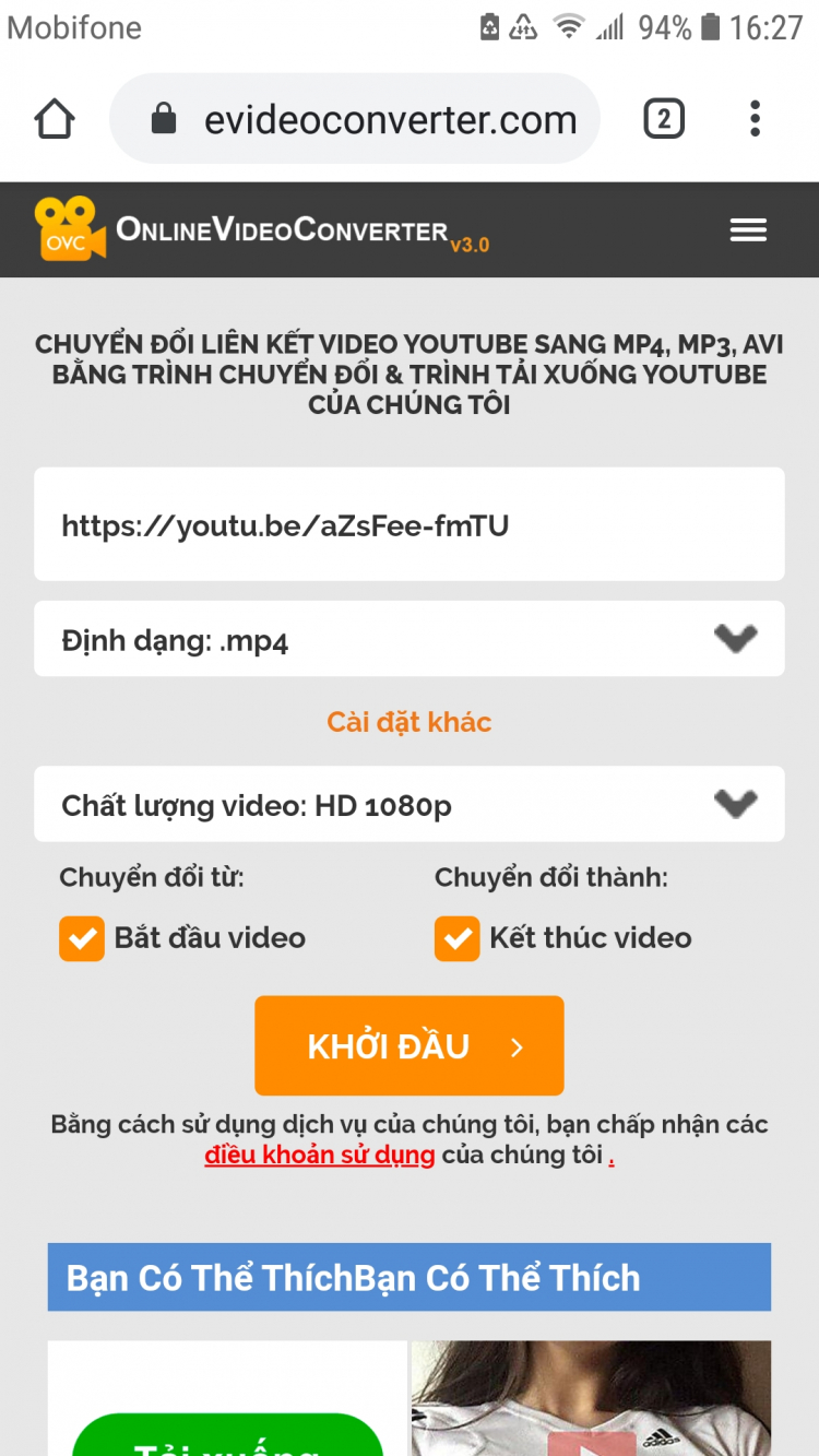 Tải phim từ youtube?