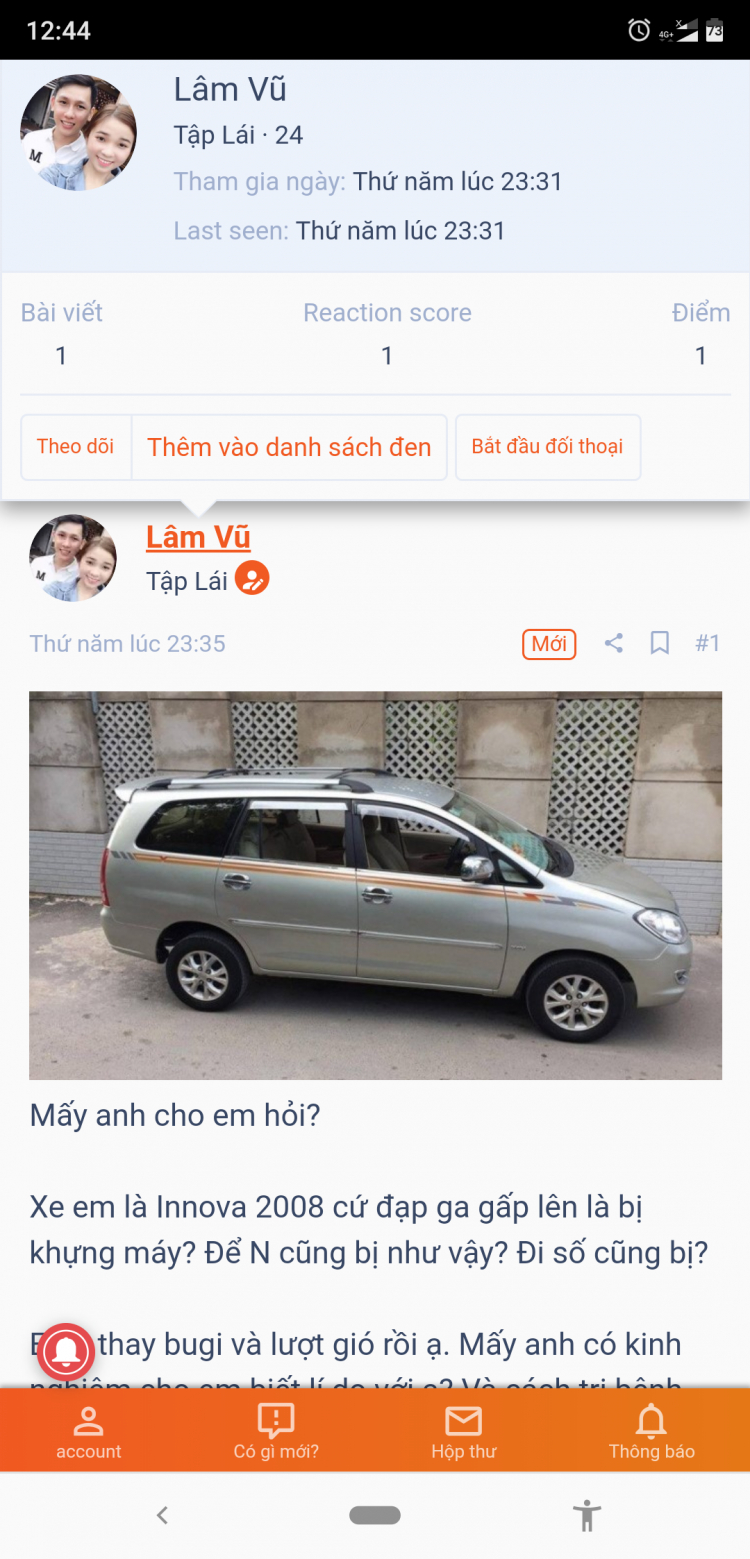 Xe Innova 2008 bị khựng khi lên ga lớn là lỗi gì? Xe Innova 2008 bị khựng khi lên ga lớn là lỗi gì?