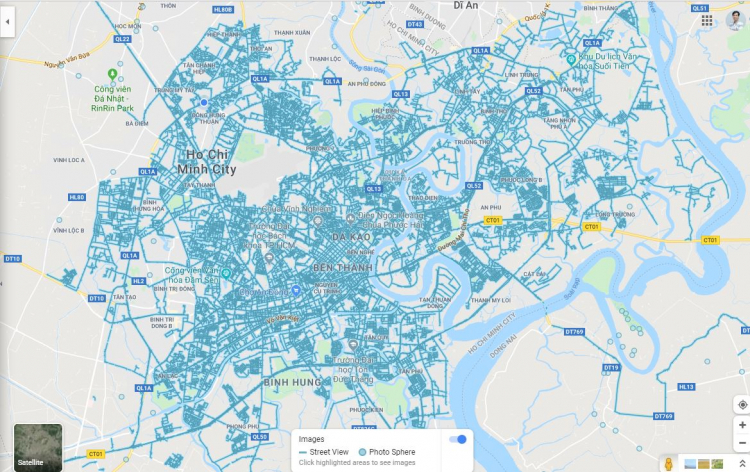 Google Map đã support Street view ở TPHCM