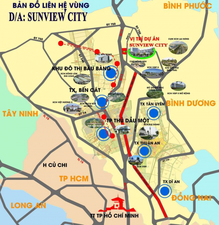Đất nền Sunview city Bàu Bàng-Dự án Sunview City mặt tiền quốc lộ 13 – Giá đầu tư chỉ từ 699 triệu