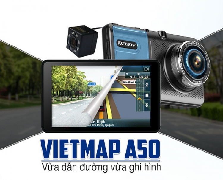 Camera hành trình VietMap A50 - Ghi hình trước sau