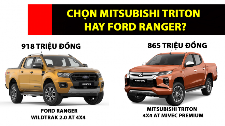 [THSS] Chọn Mitsubishi Triton Premium hay Ford Ranger Wildtrak?