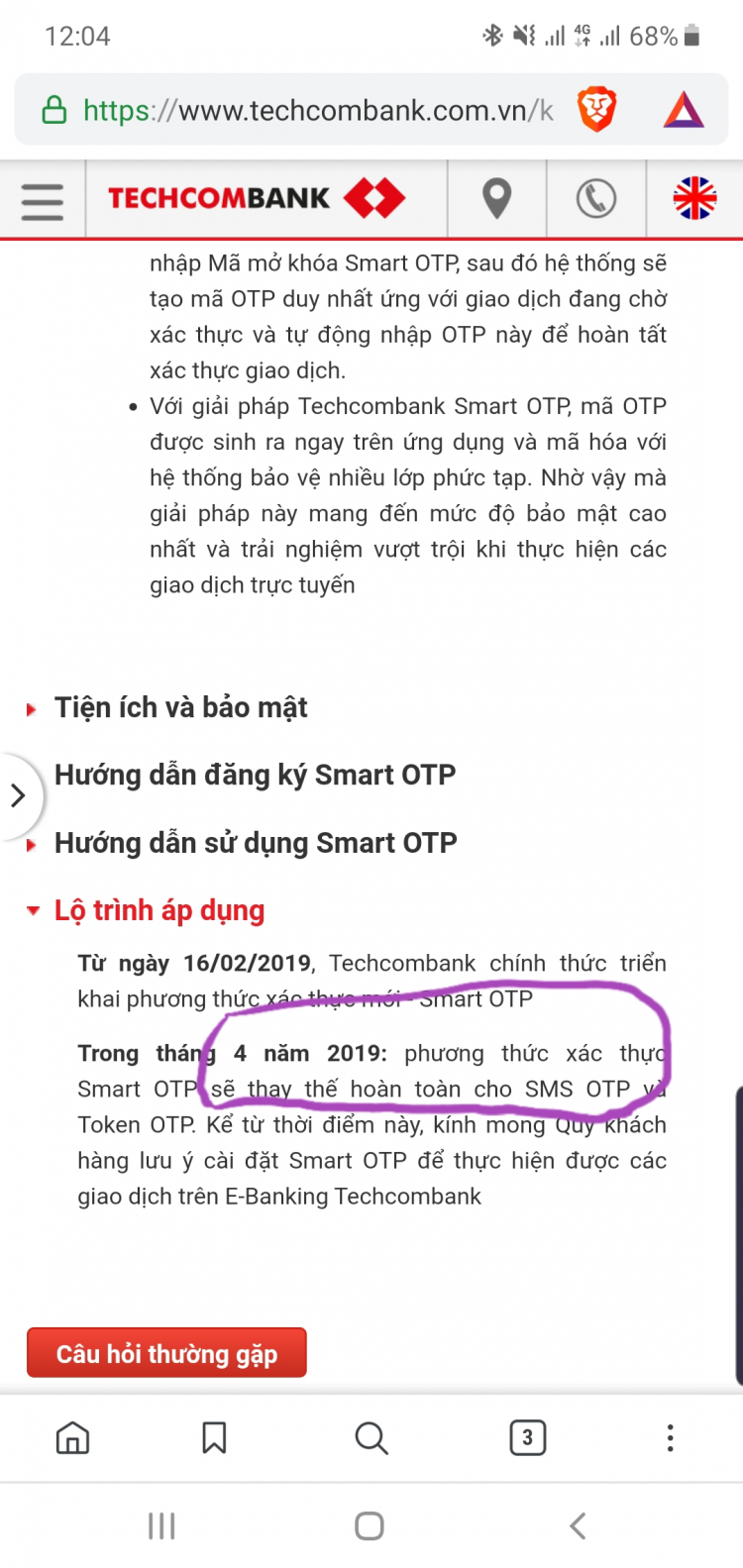 Hỏi về thiết bị token của nhà bank