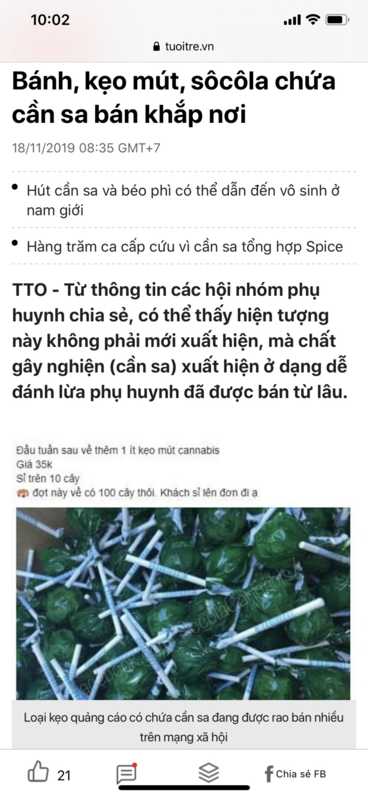 Bánh, kẹo mút, sôcôla chứa cần sa bán khắp nơi