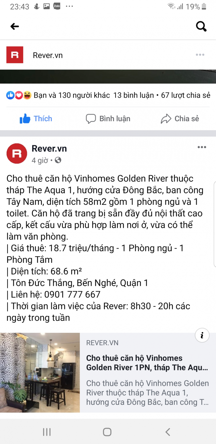 [BĐS] Căn hộ cho thuê