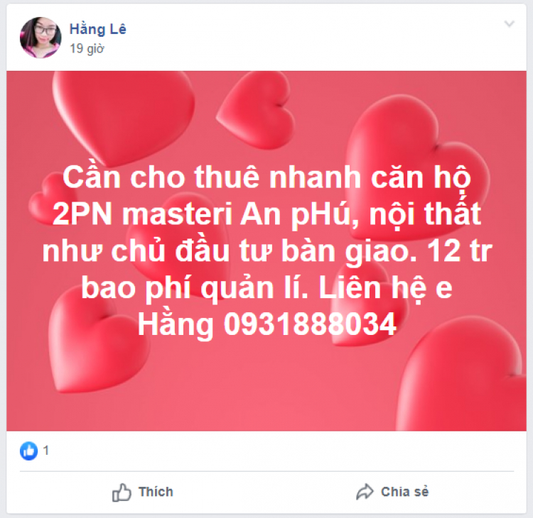 [BĐS] Căn hộ cho thuê