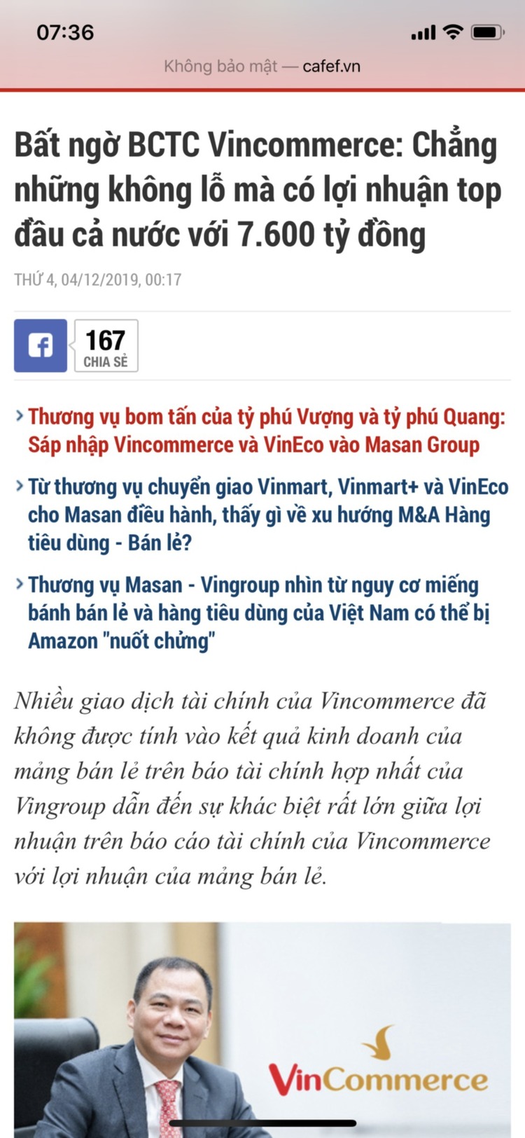 Vincommerce và VinEco sáp nhập vào Masan