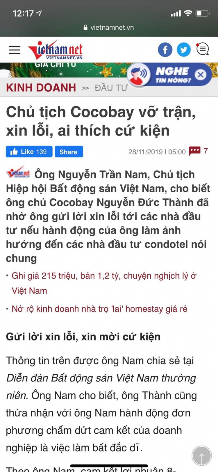 Cocobay ĐN đã bể