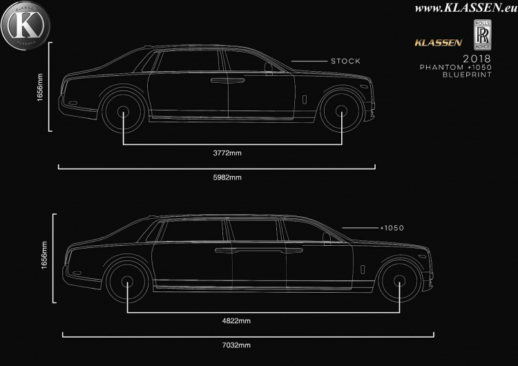 Rolls-Royce Phantom VIII trở thành siêu limousine dài hơn 7m khi qua bàn tay hãng độ Klassen