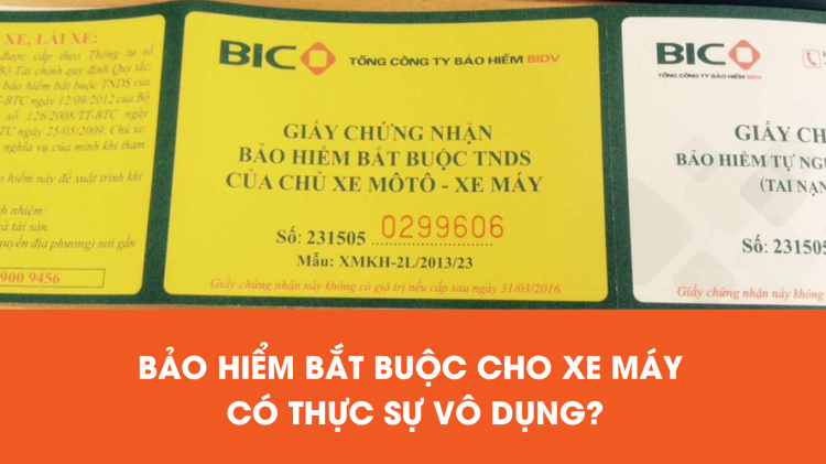 Từ bao giờ bảo hiểm bắt buộc xe máy bị coi là vô dụng?