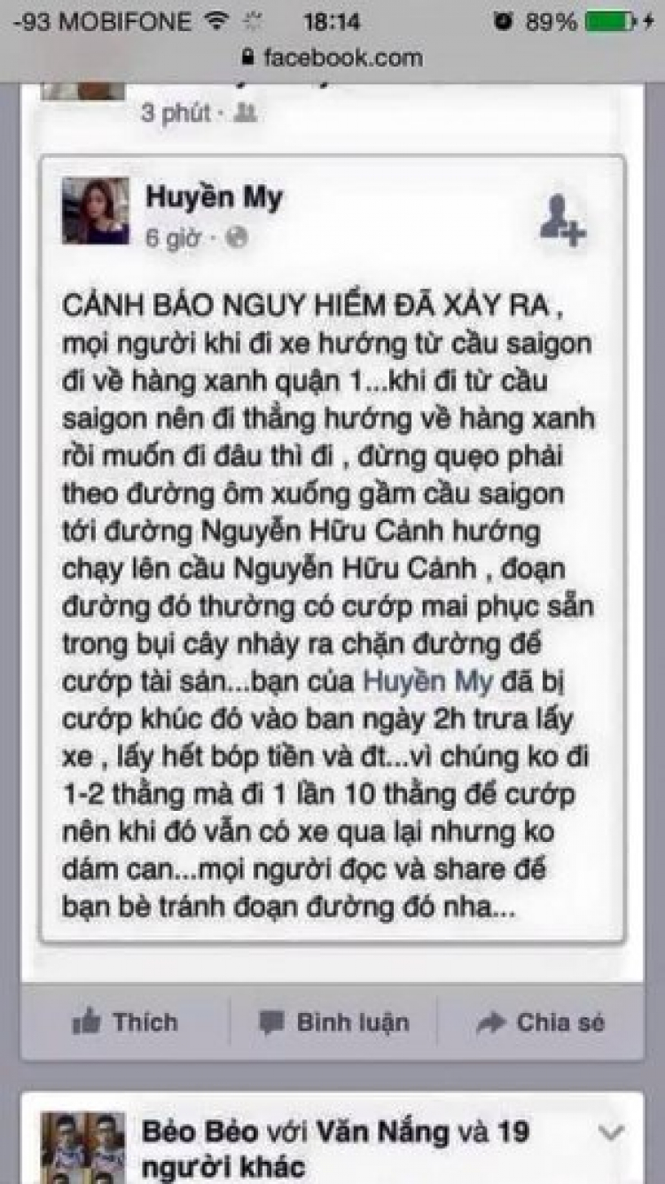 Cướp ở đường Nguyễn Hữu Cảnh