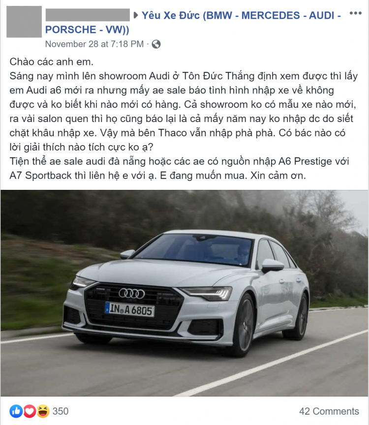 Thực hư chuyện Audi Vietnam không nhập được xe ?