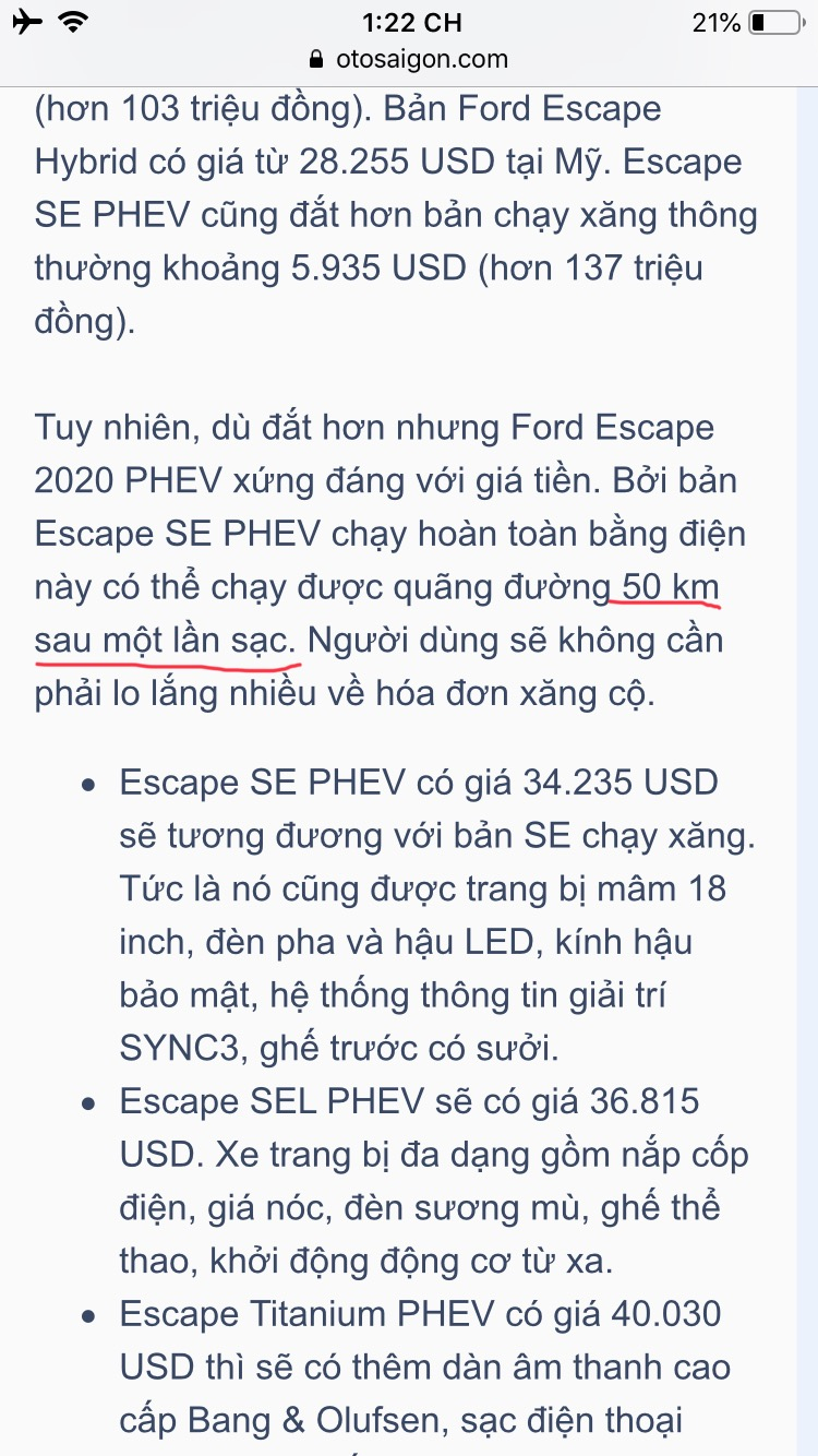 Ford Escape 2020 chạy điện có giá từ 34.235 USD