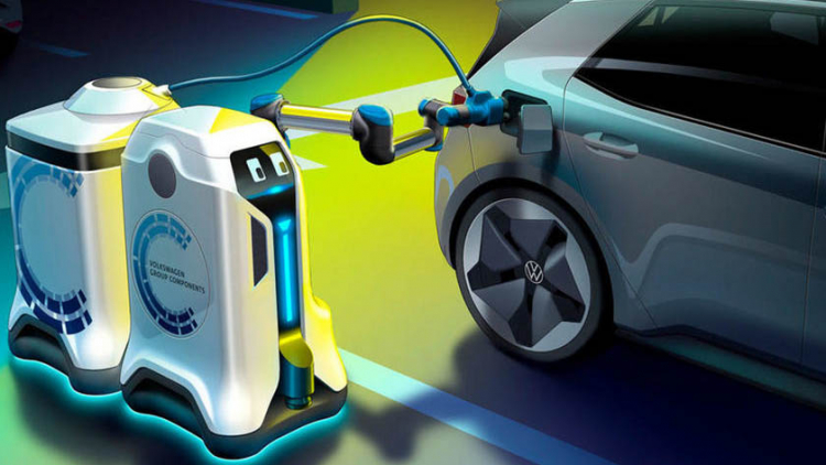 Volkswagen giới thiệu ý tưởng robot nạp điện tự lái đầy tham vọng