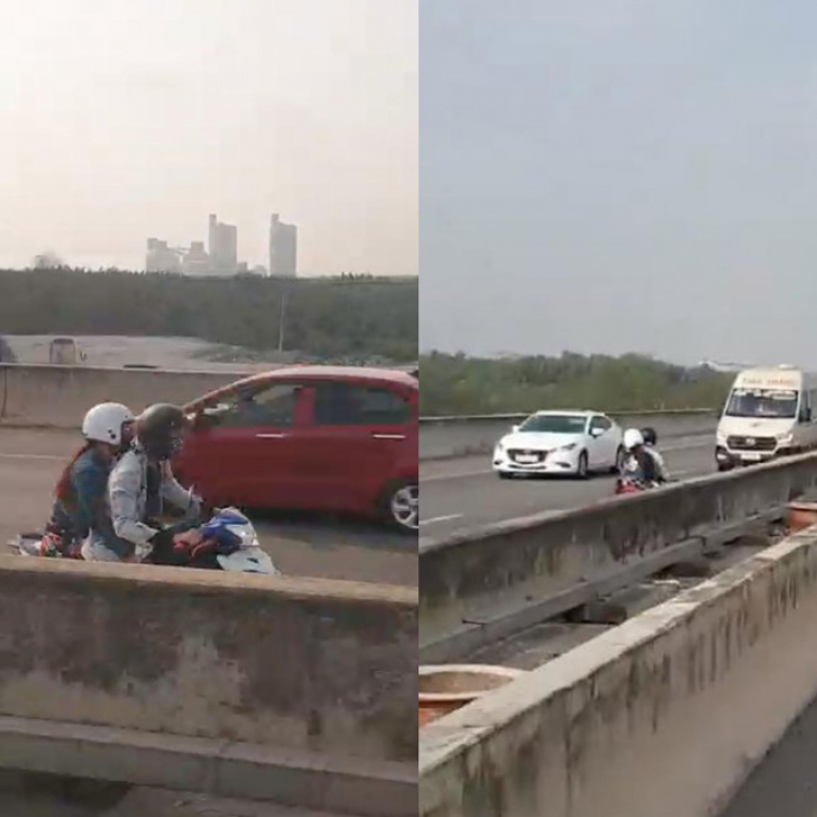 Video: Đôi nam nữ liều lĩnh chạy Exiter ngược chiều ở trên cao tốc Long Thành-Dầu Giây