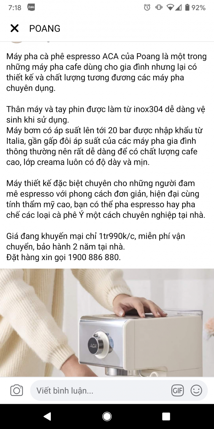 Tư vấn máy pha cafe gia đình
