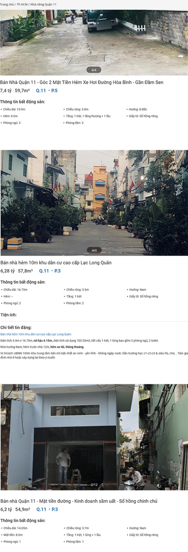 Ngân sách 7-8 tỷ cần tìm nhà quận 11 Ngân sách 7-8 tỷ cần tìm nhà quận 11
