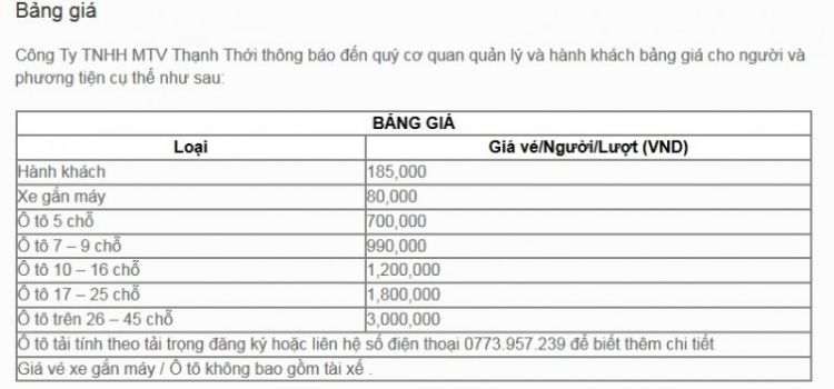 Gửi chủ phà Hà Tiên-Phú Quốc