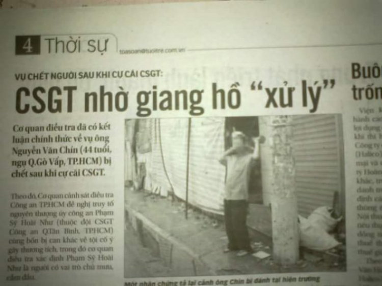 Có ai biết vụ này trên báo TT không?
