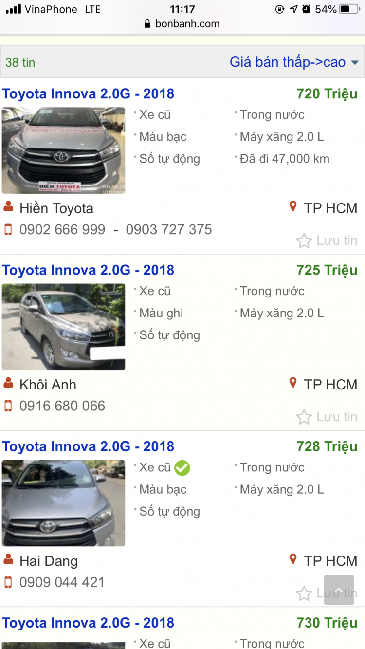 Innova hao xăng như vầy ok ko