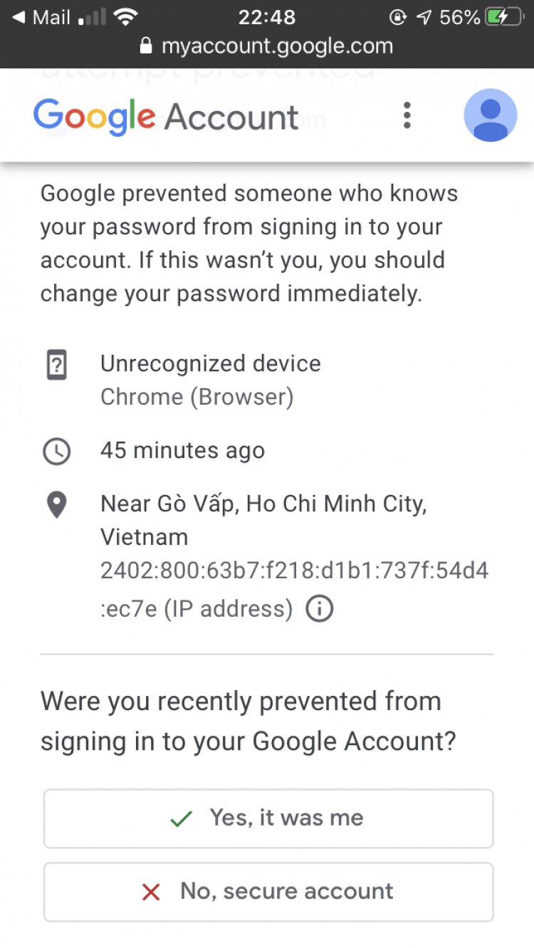 Cảnh báo từ Google!