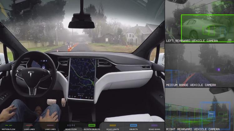 Dưới góc nhìn của hệ thống tự lái Autopilot trên xe Tesla