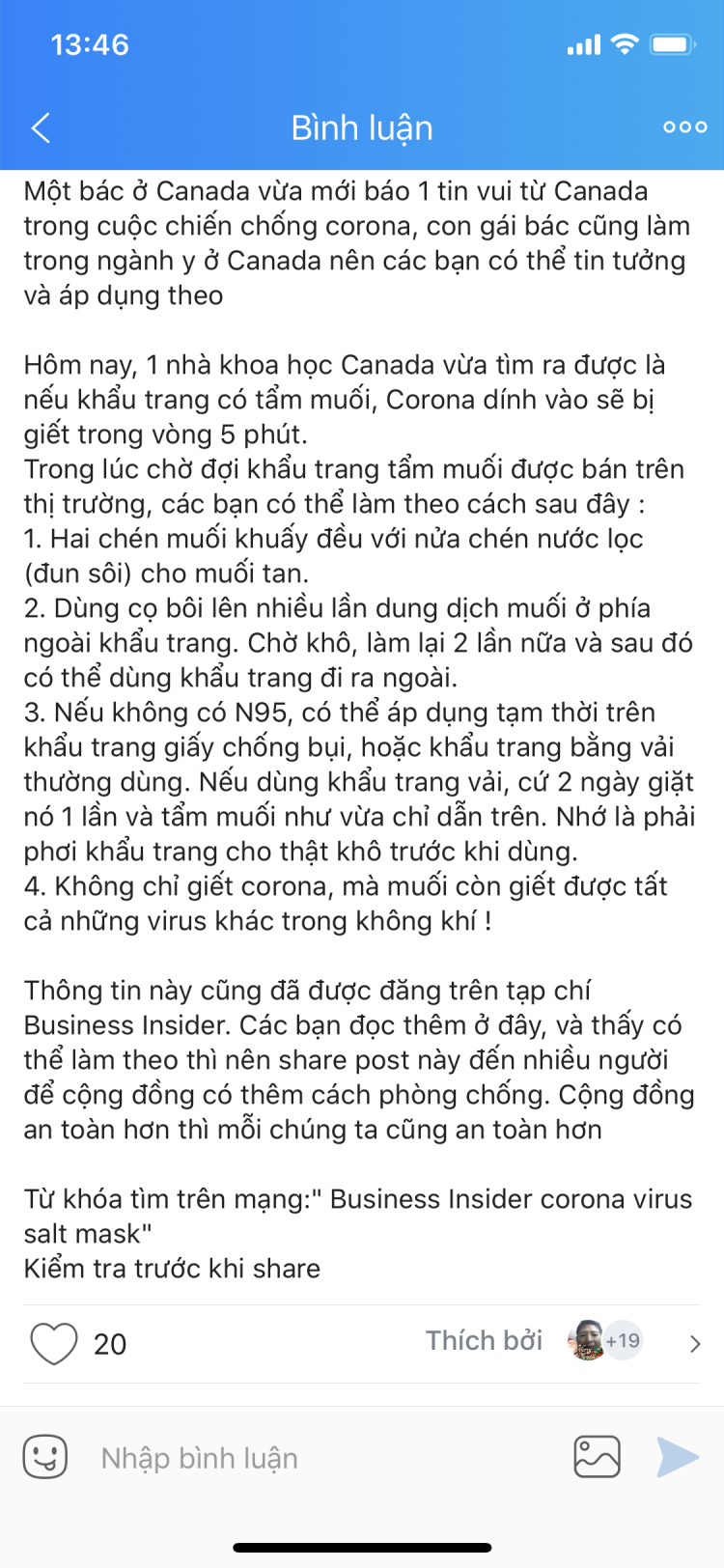 Khẩu trang tẩm muối diệt nCoV trong 5 phút!