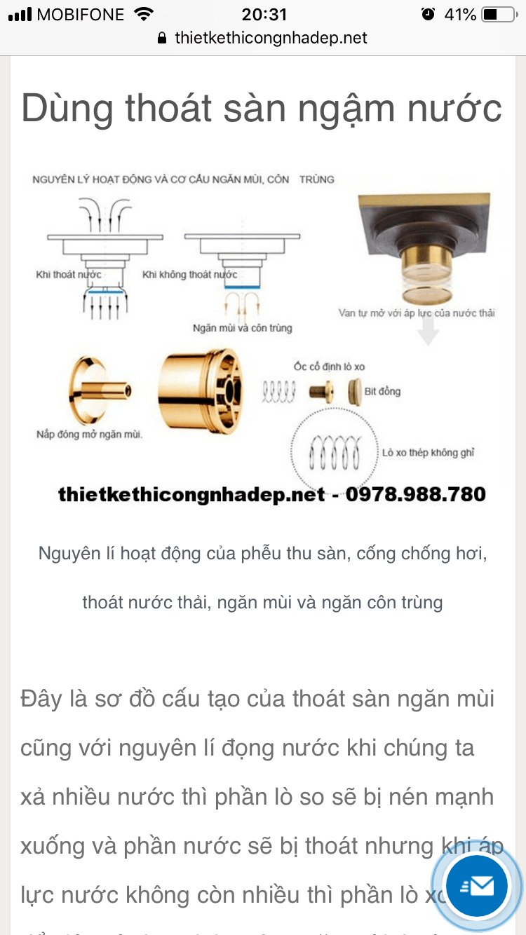 Lỗ thoát trong WC có mùi hôi