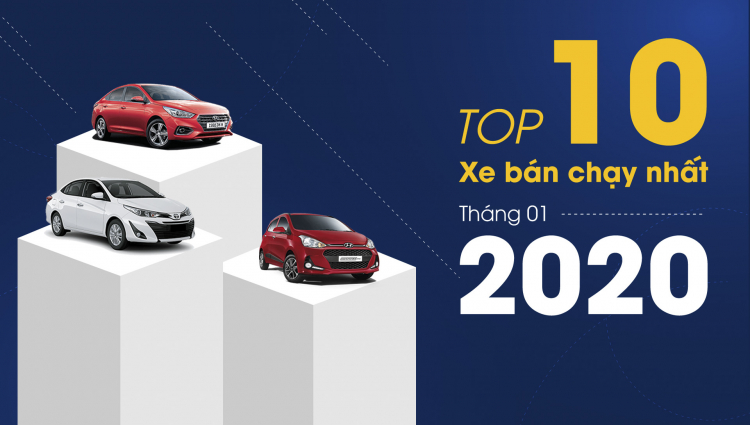 [Infographic] Top 10 xe bán chạy tại Việt Nam tháng 1/2020: Accent vượt mặt Vios