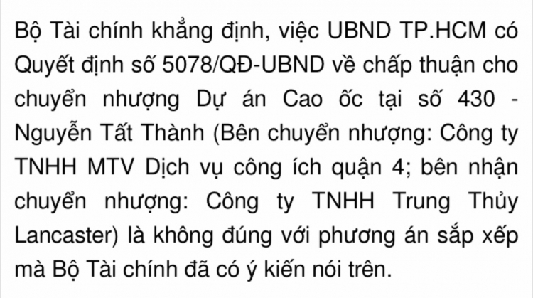 Hỏi căn hộ Lincoln Lancaster quận 4 mua để ở