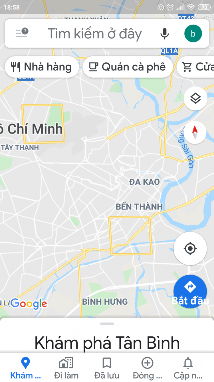 Ô vuông trên google map