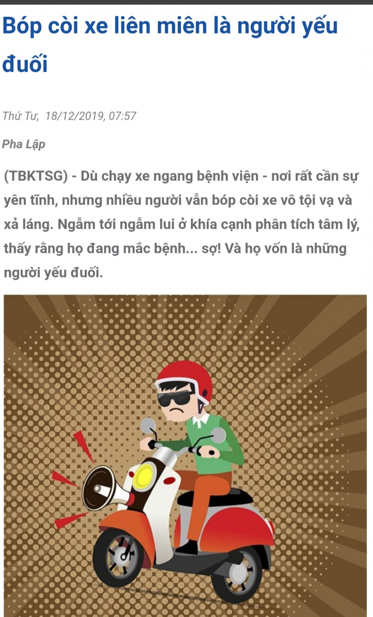 Chuyện bấm còi liên hồi?