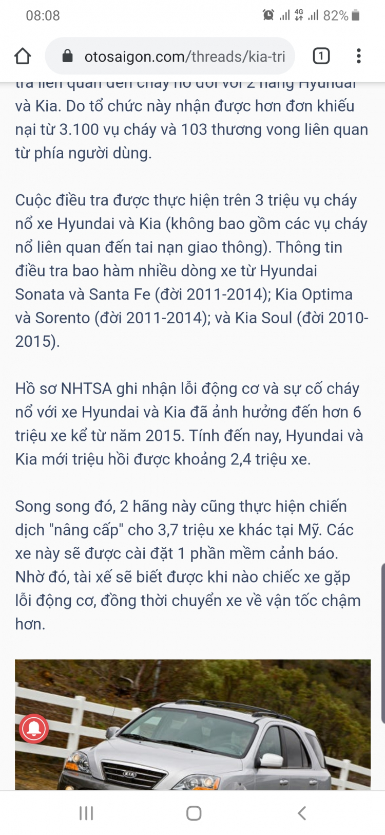 Kia triệu hồi gần 229.000 xe tại Mỹ vì nguy cơ cháy nổ