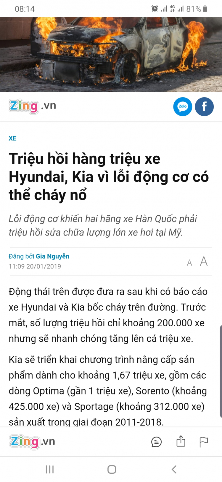 Kia triệu hồi gần 229.000 xe tại Mỹ vì nguy cơ cháy nổ Kia triệu hồi gần 229.000 xe tại Mỹ vì nguy cơ cháy nổ