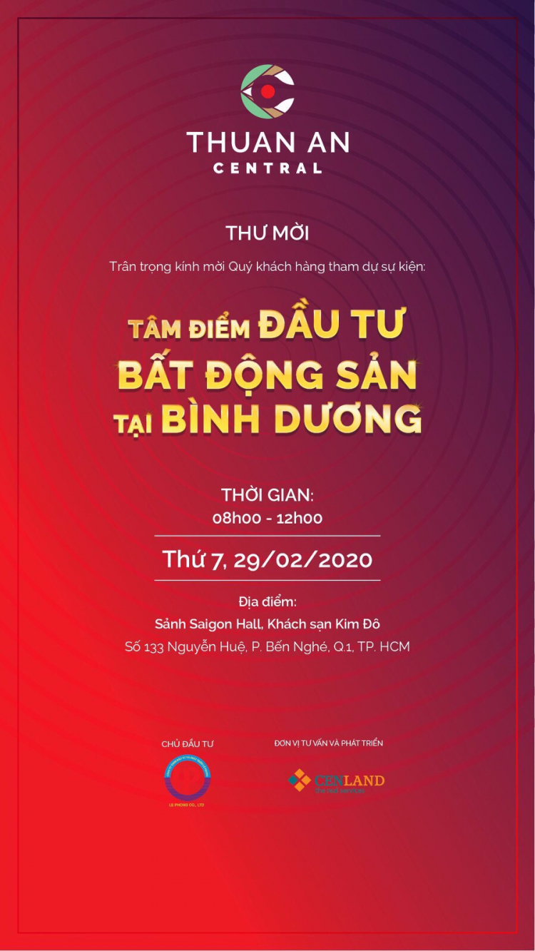 Thuận An Central Bình Dương - Sổ đỏ riêng từng nền - Giá tốt - Hạ tầng đầy đủ