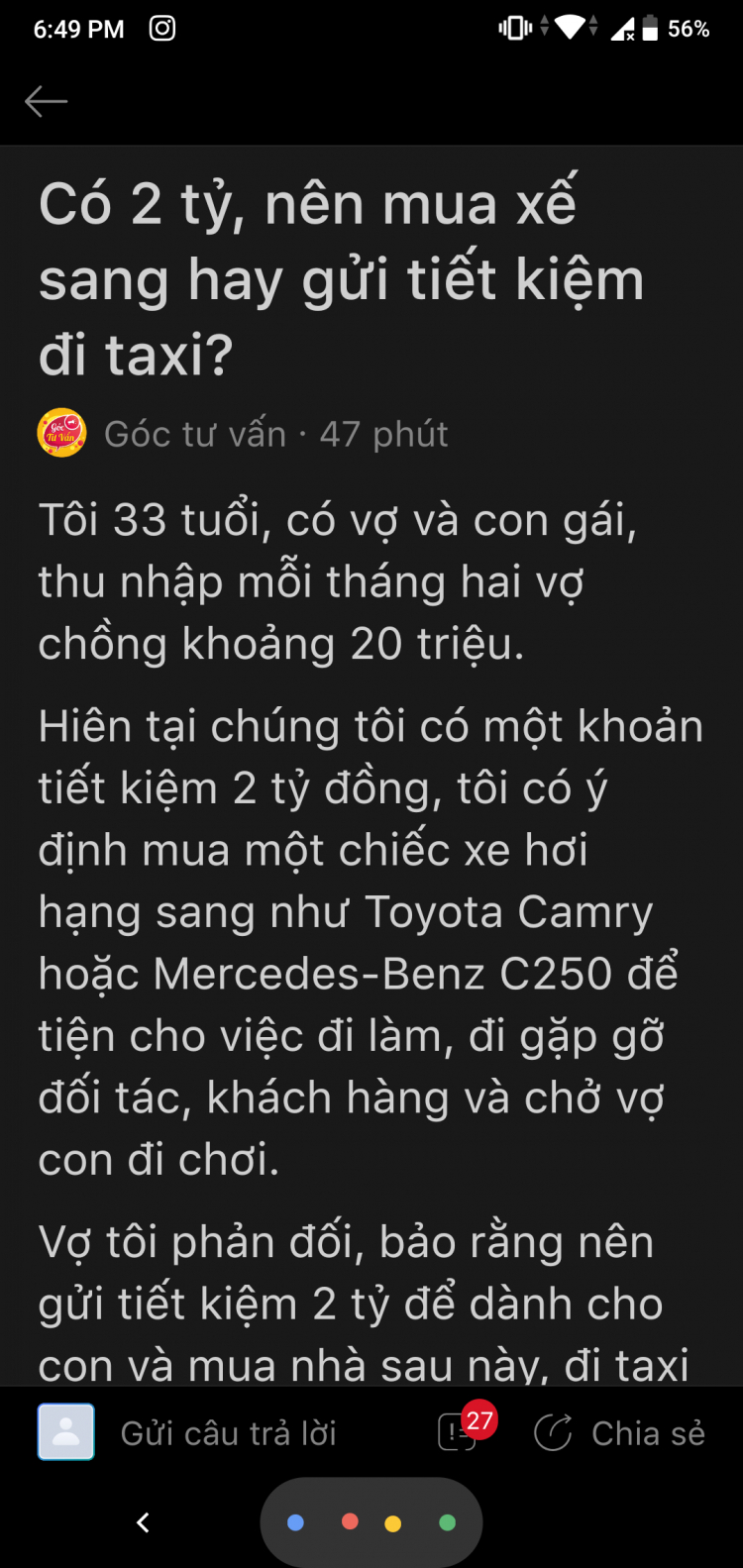 Chi phí nuôi xe các anh bao nhiêu?