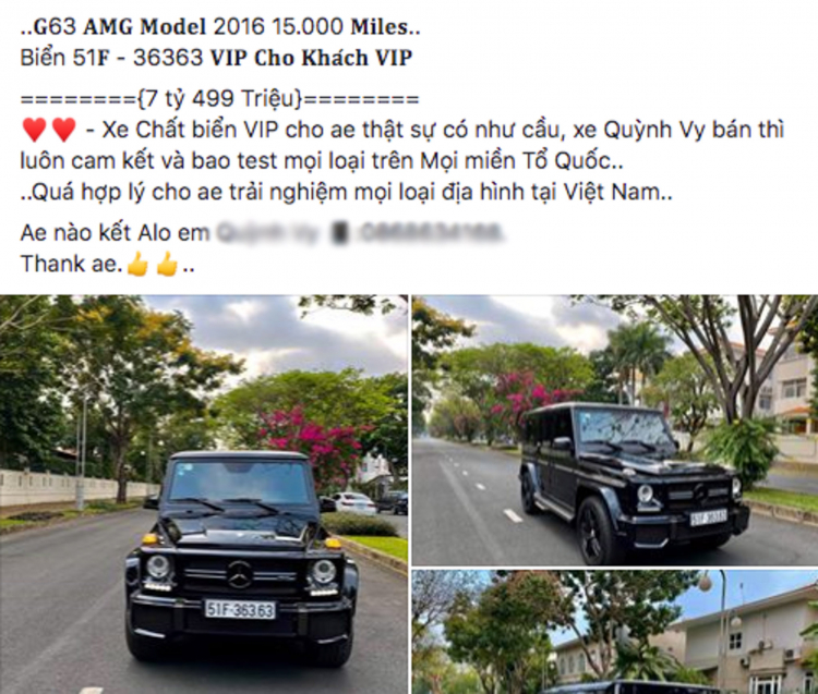 Vua địa hình Mercedes-AMG G63 biển đẹp 363.63 chào bán với giá 7,499 tỷ đồng