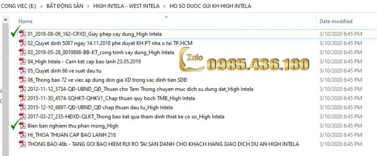 Về 2 dự án High và West Intela của LDG Về 2 dự án High và West Intela của LDG