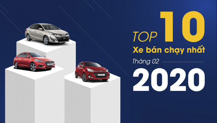 [Infographic] Top 10 xe bán chạy tại Việt Nam tháng 2/2020: Doanh số Vios gấp đôi Accent