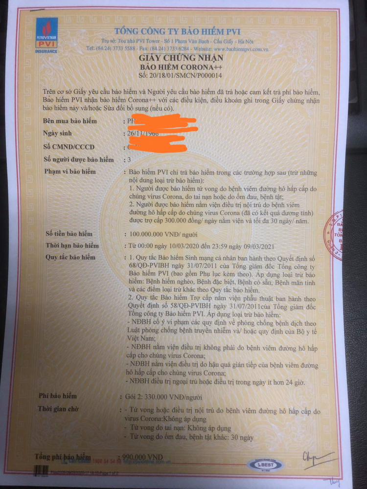 Bảo hiểm Corona?