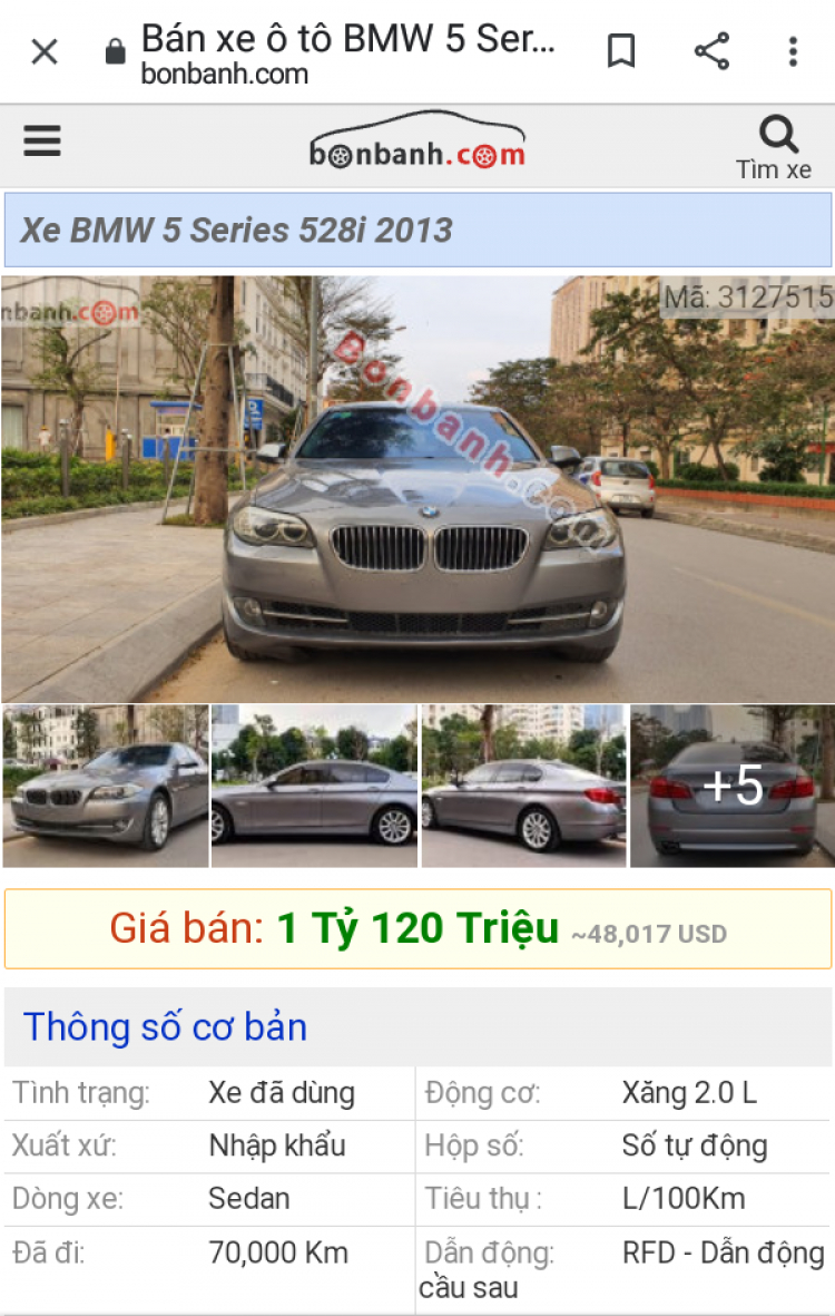 BMW 528i (2012) Duy Nhất 1 Đời Chủ Cực Hiếm BMW 528i (2012) Duy Nhất 1 Đời Chủ Cực Hiếm