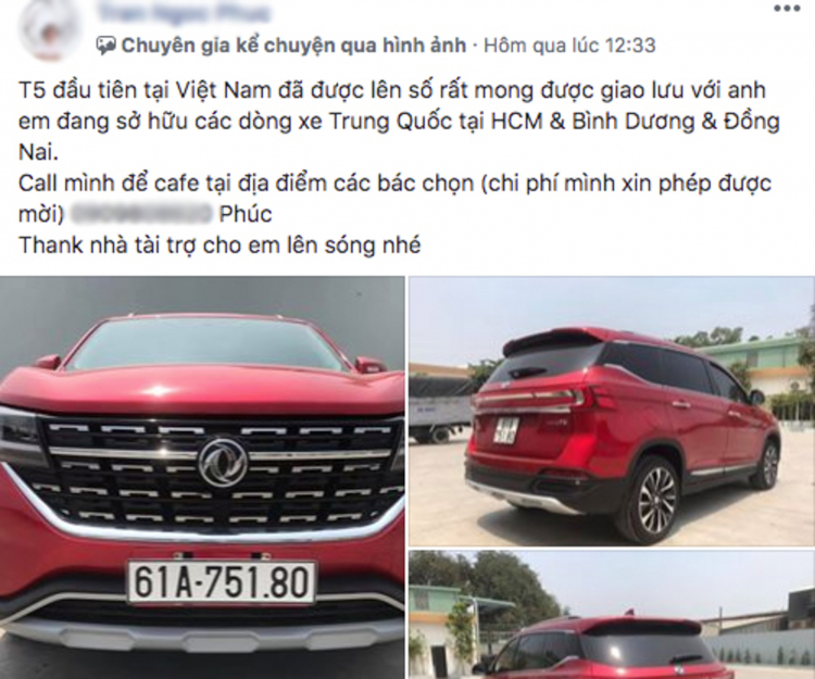 Dongfeng T5 2020 đầu tiên ra biển tại Việt Nam, giá rẻ hơn nhiều so với Mazda CX-5 và Hyundai Tucson