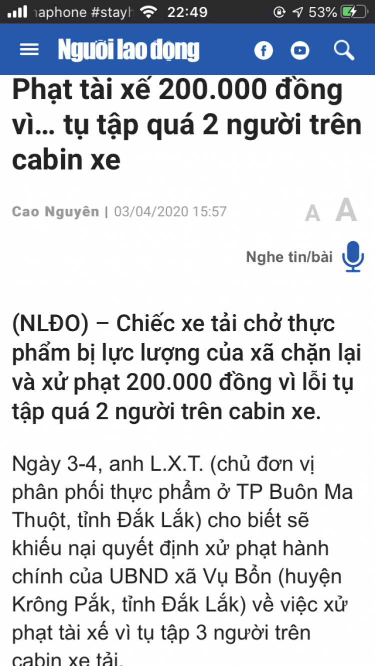 Ngăn sông chặn đường thiệt hả mí anh ? Ách tắc tỉnh lộ.